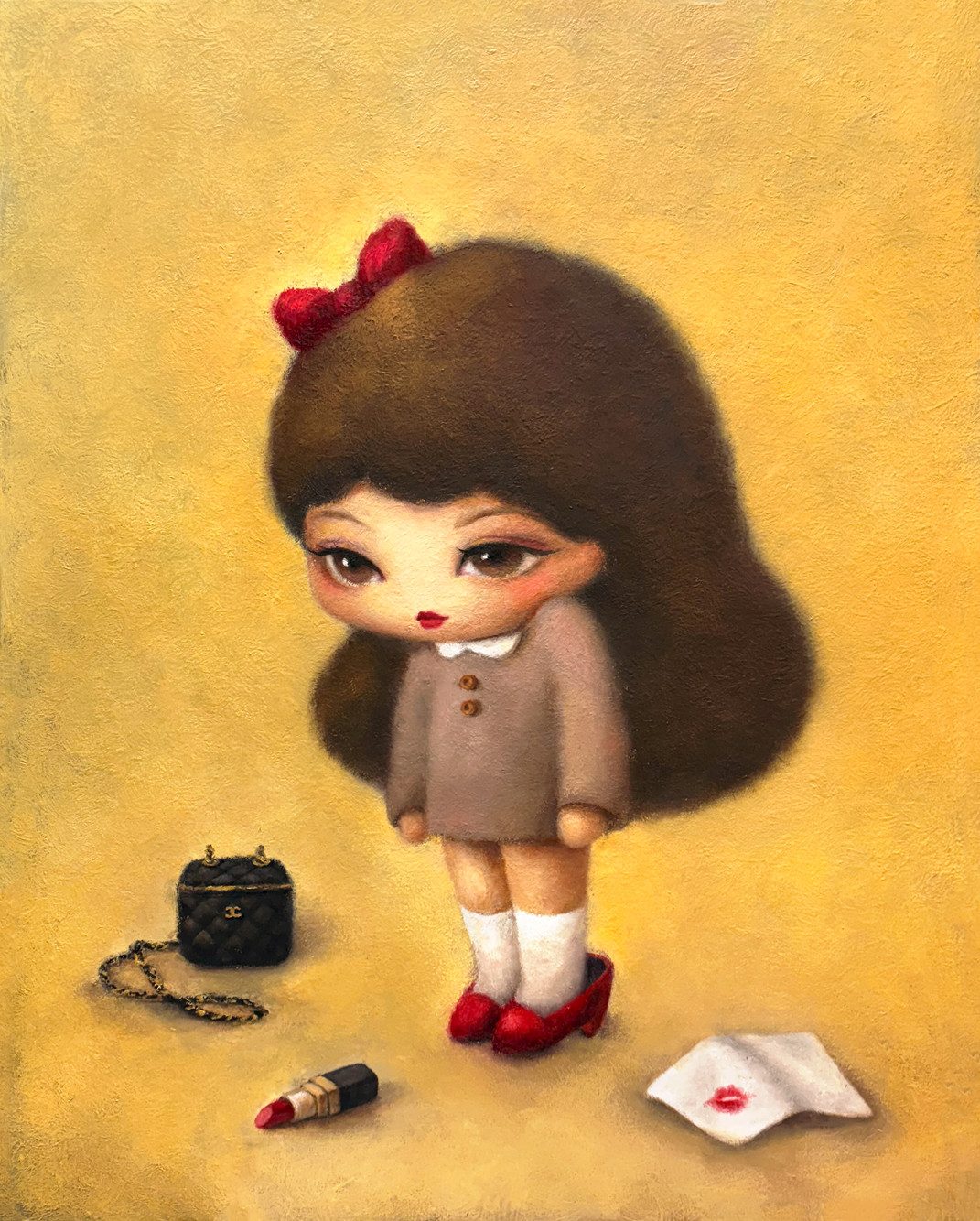 Ladylike — Hana Kwon, Oil and oil pastel on canvas, 2025