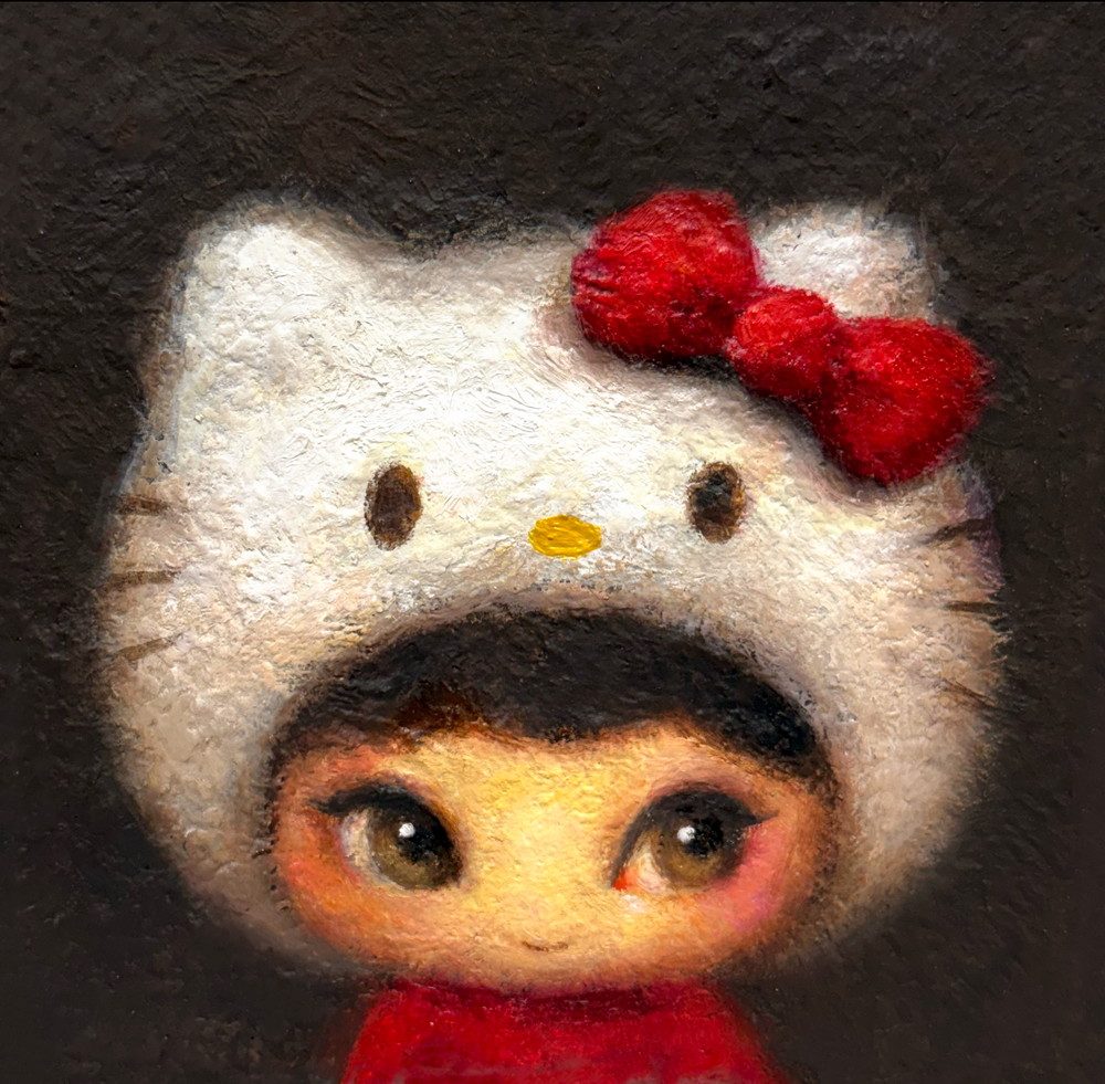 Kitty x Nana — Hana Kwon, Oil and oil pastel on canvas, 2025